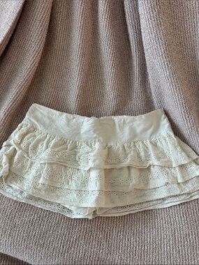Edikted Women’s Cream Eyelet Ruffle Mini Skirt
